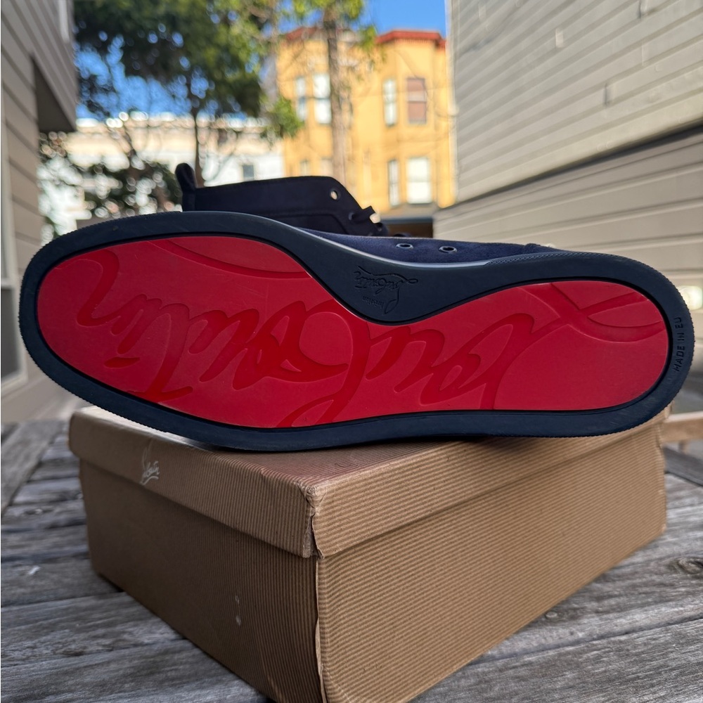 Christian Louboutin Navy High-Top Sneakers - Picture 6 of 12